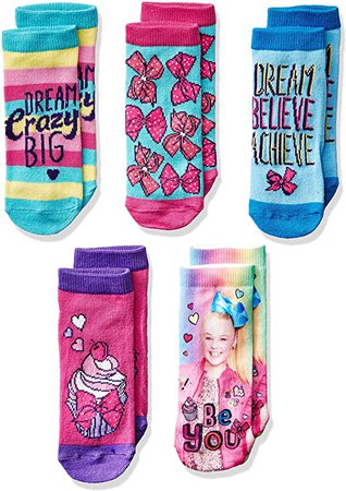 Amazon.com: Jojo Siwa girls Jojo Siwa Girl's 5 Pack Shorty Casual Sock, Assorted Shorty, 9 11 US: Clothing