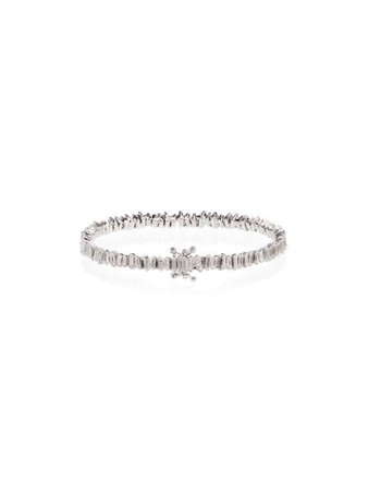 Shop Suzanne Kalan 18K white gold diamond Fireworks tennis bracelet with Express Delivery - Farfetch