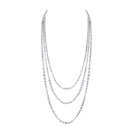 Moussaieff Jewellers - Diamond Triple Row Long Chain Necklace