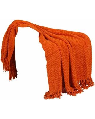 Check Out Some Sweet Savings on Tweed Knitted Throw Blanket, Burnt Orange, 60"x80"