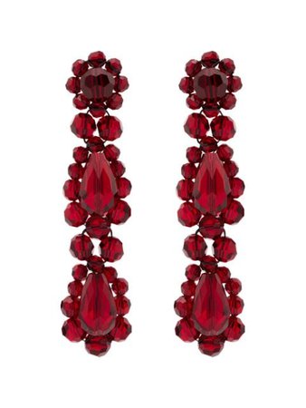 Shop red Simone Rocha Red Blood crystal drop earrings with Express Delivery - Farfetch