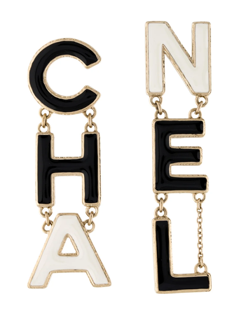 Chanel black & white earrings