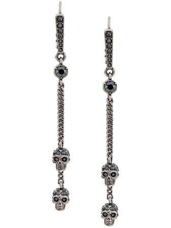 Shop silver Alexander McQueen chain skull earrings with Express Delivery - Farfetch