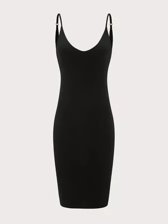 Solid Bodycon Dress | SHEIN USA black