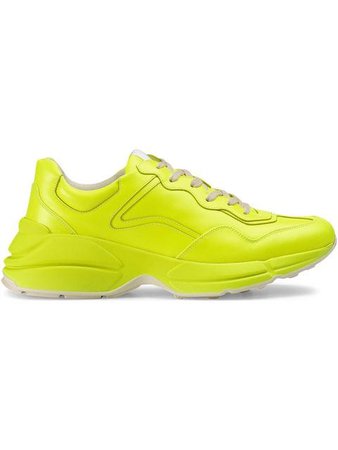 Gucci Rhyton fluorescent leather sneakers