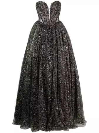 Rhea Costa Cassiopea Glitter Tulle Bodice Dress - Farfetch