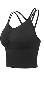 AKAMC Women Padded Sports Bra Fitness Workout Running Shirts Yoga Tank Top, 3 Pack, X-Large at Amazon Women’s Clothing store