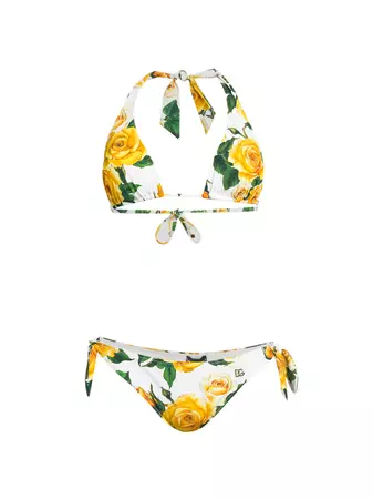 Shop Dolce&Gabbana Floral Halter Bikini | Saks Fifth Avenue