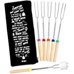 Amazon.com : MalloMe Marshmallow Roasting Sticks - Smores Skewers for Fire Pit Kit - Hot Dog Camping Accessories Campfire Marshmellow 32 Inch Long Fork - 5 Pack : Patio, Lawn & Garden