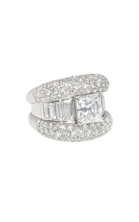 Platinum Mid-Century Diamond Cocktail Ring By Kentshire | Moda Operandi