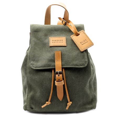 THE DUST COMPANY Mod 226 Vintage Cotton Green & Cuoio Backpack