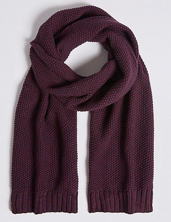 Textured Pure Cotton Knitted Scarf | M&S Collection | M&S