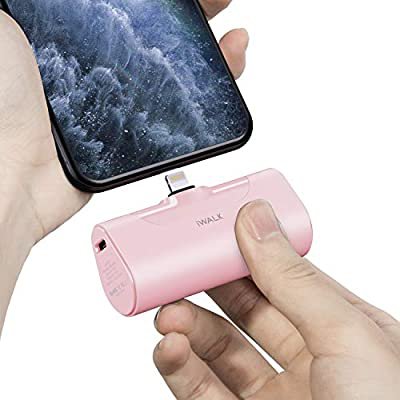 Amazon.com: iWALK Small Portable Charger 4500mAh Ultra-Compact Power Bank Cute Battery Pack Compatible with iPhone 12/12 Mini/12 Pro Max/11 Pro/XS Max/XR/X/8/7/6/Plus Airpods and More,Pink