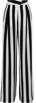 Striped Silk Wide-leg Pants