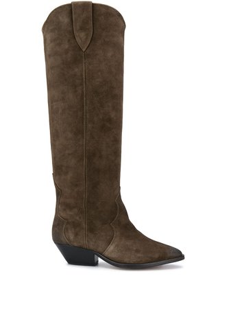 Shop brown Isabel Marant Denvee knee-high boots with Express Delivery - Farfetch