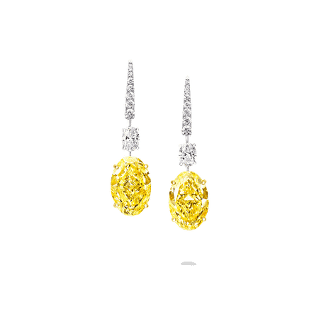 Yellow and White Diamond Earrings, 28.20 cts | Graff