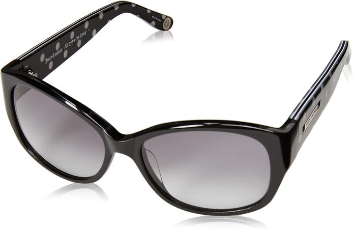 Juicy Couture Women's Rectangular Sunglasses, Black Polka Dot/Grey Gradient