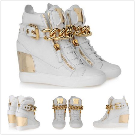 white gold wedge sneakers - Google Search