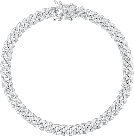 REEDS Men's Sterling Silver Miami Cuban Chain Bracelet, 6mm