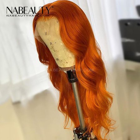 Ginger Orange Body Wave T Lace Front Human Hair Wig Pre Plucked Brazil – NaBeautyHair