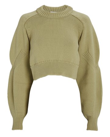 Tibi Cropped Open Back Sweater | INTERMIX®