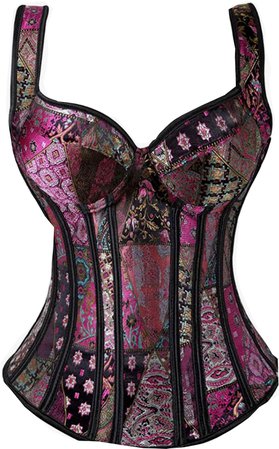 pink black renaissance corset