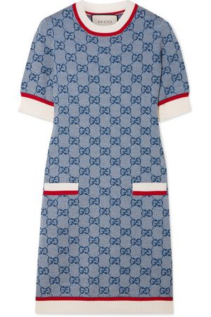 Gucci | Intarsia wool and cotton-blend mini dress | NET-A-PORTER.COM