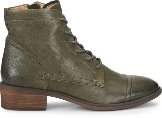 Cordia Lace-Up Ankle Booties, Green