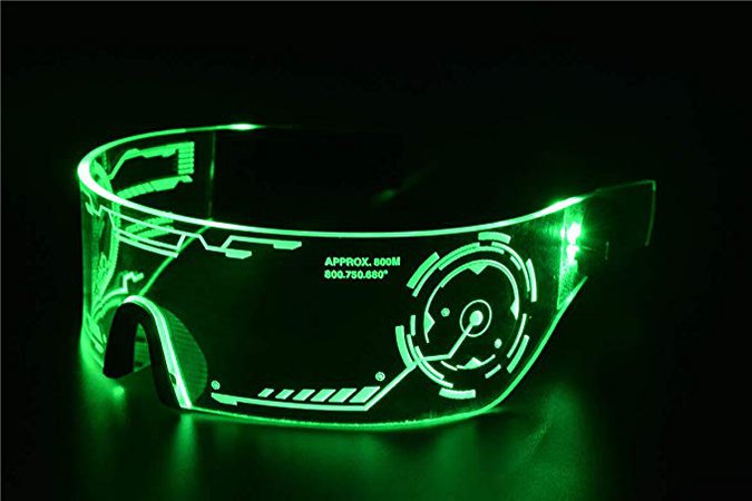 Amazon.com: Cyberpunk LED Tron Visor Glasses - Perfect For Cosplay and Festivals - Cybergoth - Cyberpunk Glasses Goggles (Green): Kitchen & Dining