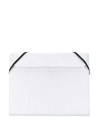 Mm6 Maison Margiela Inverted Logo Folder Style Clutch S54WF0034P2726 White | Farfetch