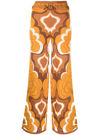 Shop orange Alice McCall retro-print flared trousers with Express Delivery - Farfetch