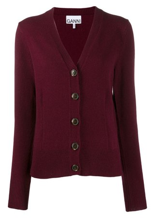 GANNI | Knitwear | CARDIGAN | Wool Cardigan | Red | Tessabit Shop Online
