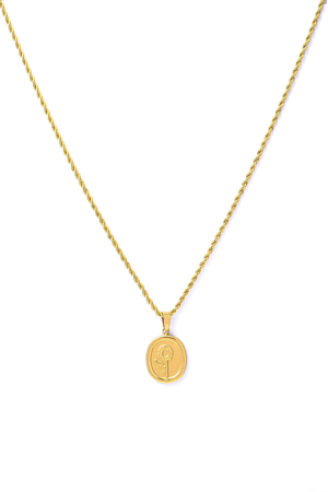 gold flower pendant necklace