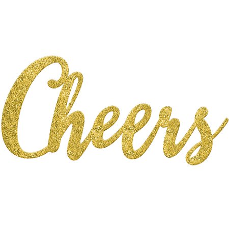 Glitter Gold Cheers Photo Booth Prop 27in x 13in | Party City Canada