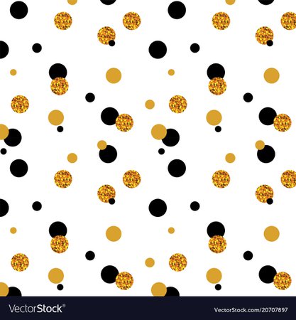 Abstract polka dot pattern with gold glitter Vector Image