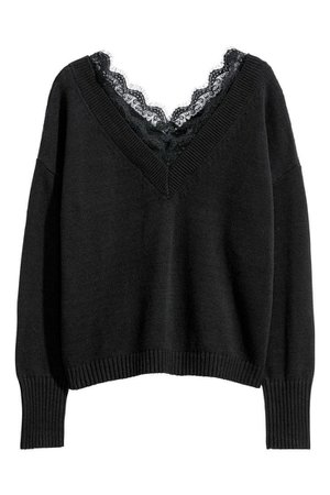 black lace sweater