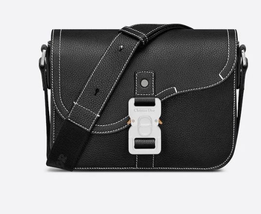 Dior Essentials MINI SADDLE BAG WITH STRAP Black Grained Calfskin