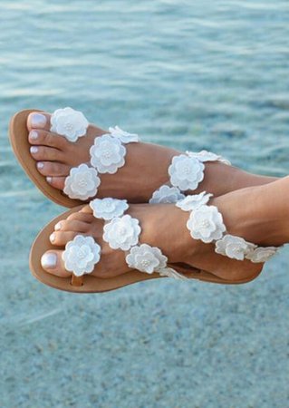Summer Flower Flat Sandals - Fairyseason