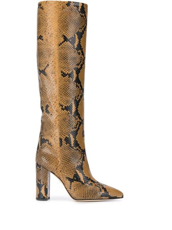 Paris Texas knee-length Snake Print Boots - Farfetch