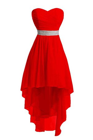 Amazon.com: Chengzhong Sun Women High Low Lace Up Prom Party Homecoming Dresses Red 2: Clothing