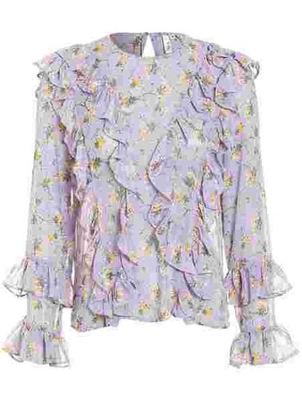 Flower Ruffle Blouse - Nly Trend - Patterned - Blouses & Shirts - Clothing - Women - Nelly.com
