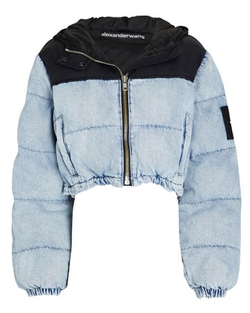 Alexander Wang Cropped Denim Puffer Jacket | INTERMIX®