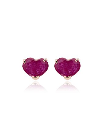 Shay 18K Yellow Gold And Red Ruby Stud Earrings