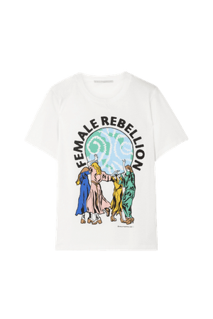STELLA MCCARTNEY International Women's Day printed cotton-jersey T-shirt