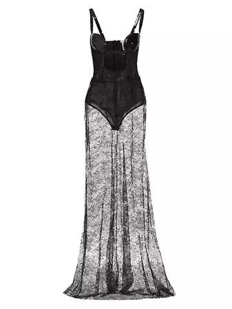 Shop Nensi Dojaka Sequin Bustier Lace Gown | Saks Fifth Avenue
