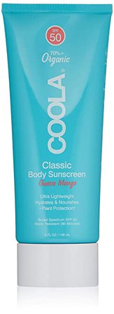 Amazon.com: Coola, Organic Sunscreen Sunblock Body Lotion Skin Care for Daily Protection Broad Spectrum SPF 50 Reef Safe, Guava Mango, 5 Fl Oz: Premium Beauty