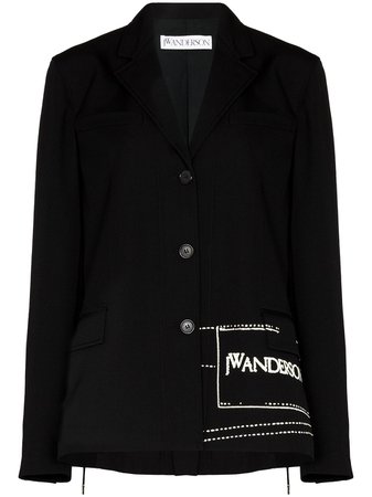 JW Anderson logo-print oversized blazer - FARFETCH