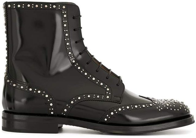 Binder Lace-Up Stud ankle boots