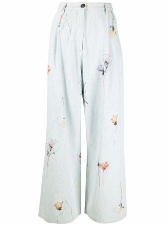 Forte Forte floral-print wide-leg trousers - FARFETCH