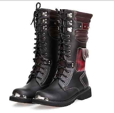 dark red knee high punk boots mens - Google Search